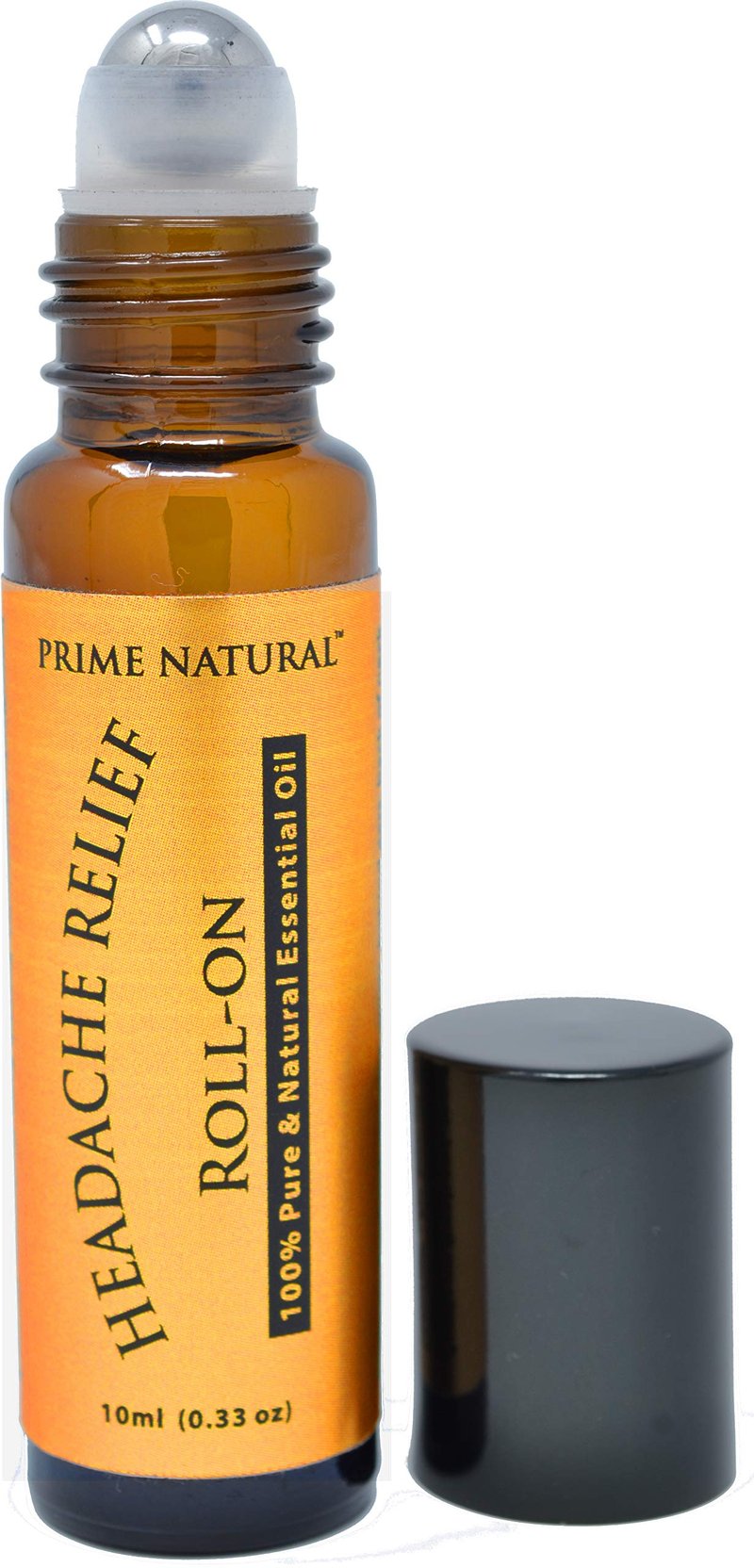 PRIME NATURAL Headache Relief Essential Oil Roll On 10ml, Pre-Diluted, Ready to Use Roller for Migraine, Tension, Calming, Soothing, Grounding, Sore Muscles, Sprain & Sleep