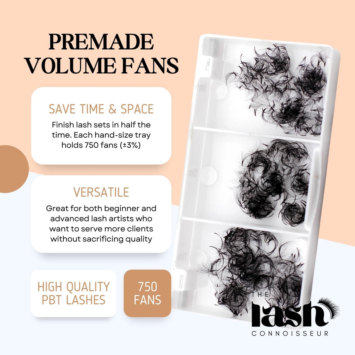 5D - CC Curl 750 Fans Mixed Promade Fans Lash Extensions | TLC Lash Supplies 4D to 16D Premade Fans 7 mm to 16 mm Mixed Length Thin Base Premade Fans Eyelash Extensions (5D - CC Curl, 13-14-15 mm)