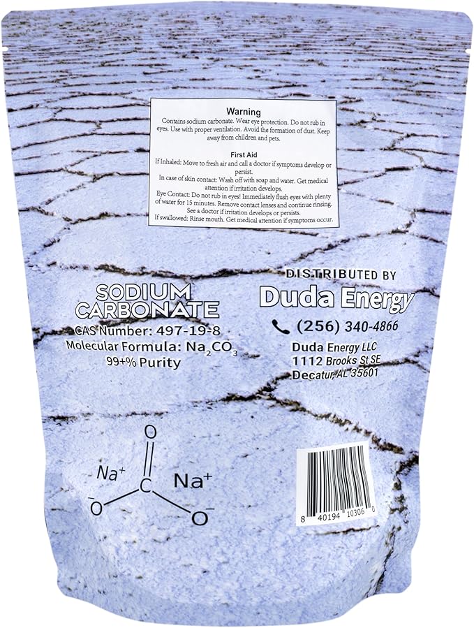 Duda Energy 5 lb Bag of Pure Sodium Carbonate Dense Soda Ash Na2CO3 pH Adjust Chemical Spa Pool Cleaning Dishwasher
