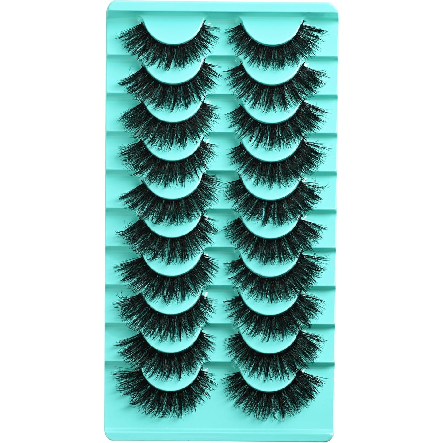 APCYUST Lashes Volume Mink Eyelashes 10 Pairs Natural Cateye Lash Strips Wispy Cat Eye Lashes Natural Look Short Thick Fluffy False Strip Eyelash Full Fake Lash Pack Black Pestañas Postizas for Women