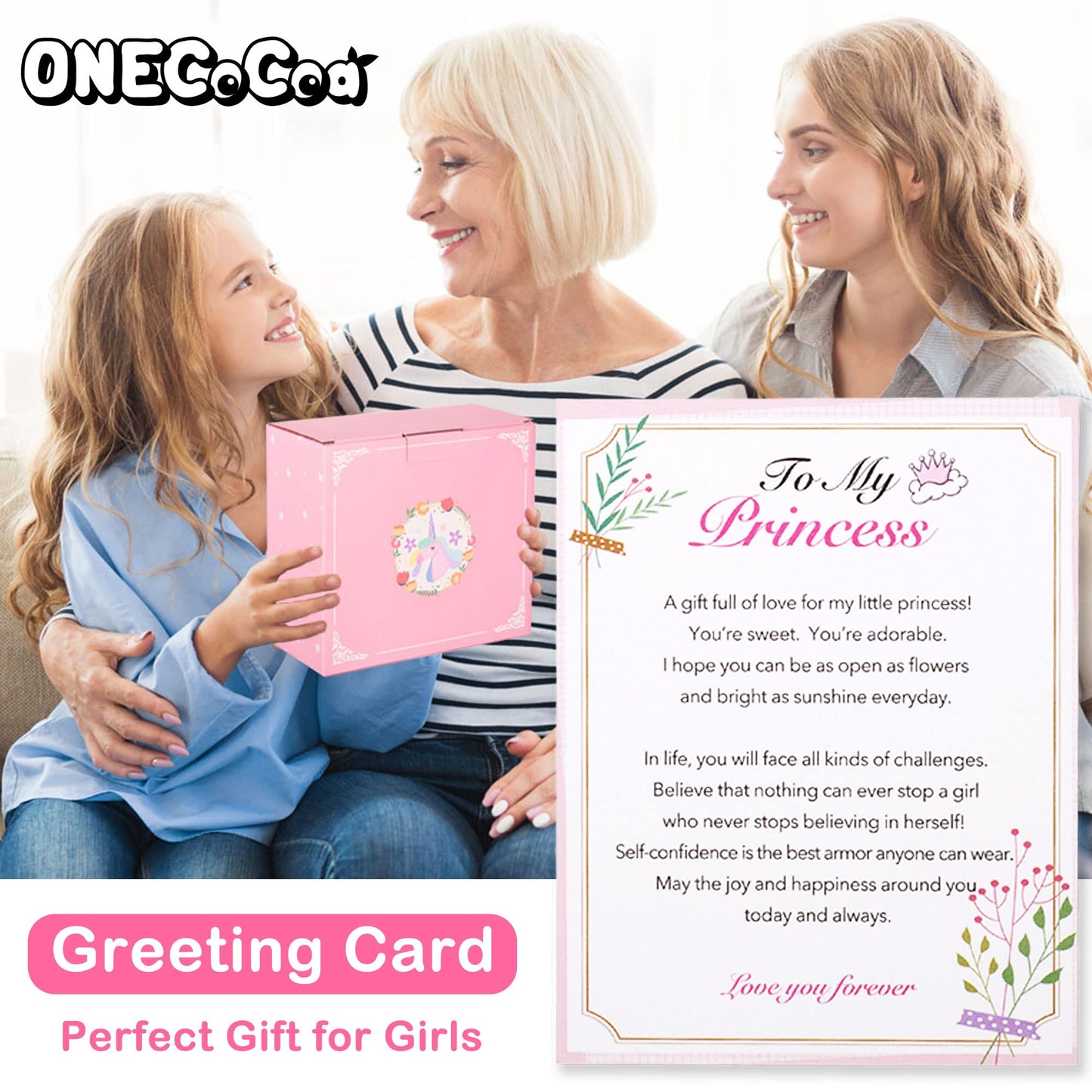 ONECOCOA Hair Accessories for Girls,Teen Girl Gifts Including Jewelry Box/Hair Clips/Hair Barrettes/Hair Ties/Hair Bows,birthday gift for girls age 6 7 8-14(Cute Bear)