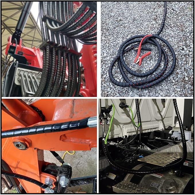 XIENLIU Spiral Wrap Cable Protector - 2.0" OD x 10' Pre-Cut Lengths - Safe Hose Protector to Avoid Wear and Extend Life for Hydraulic Pneumatic Hoses