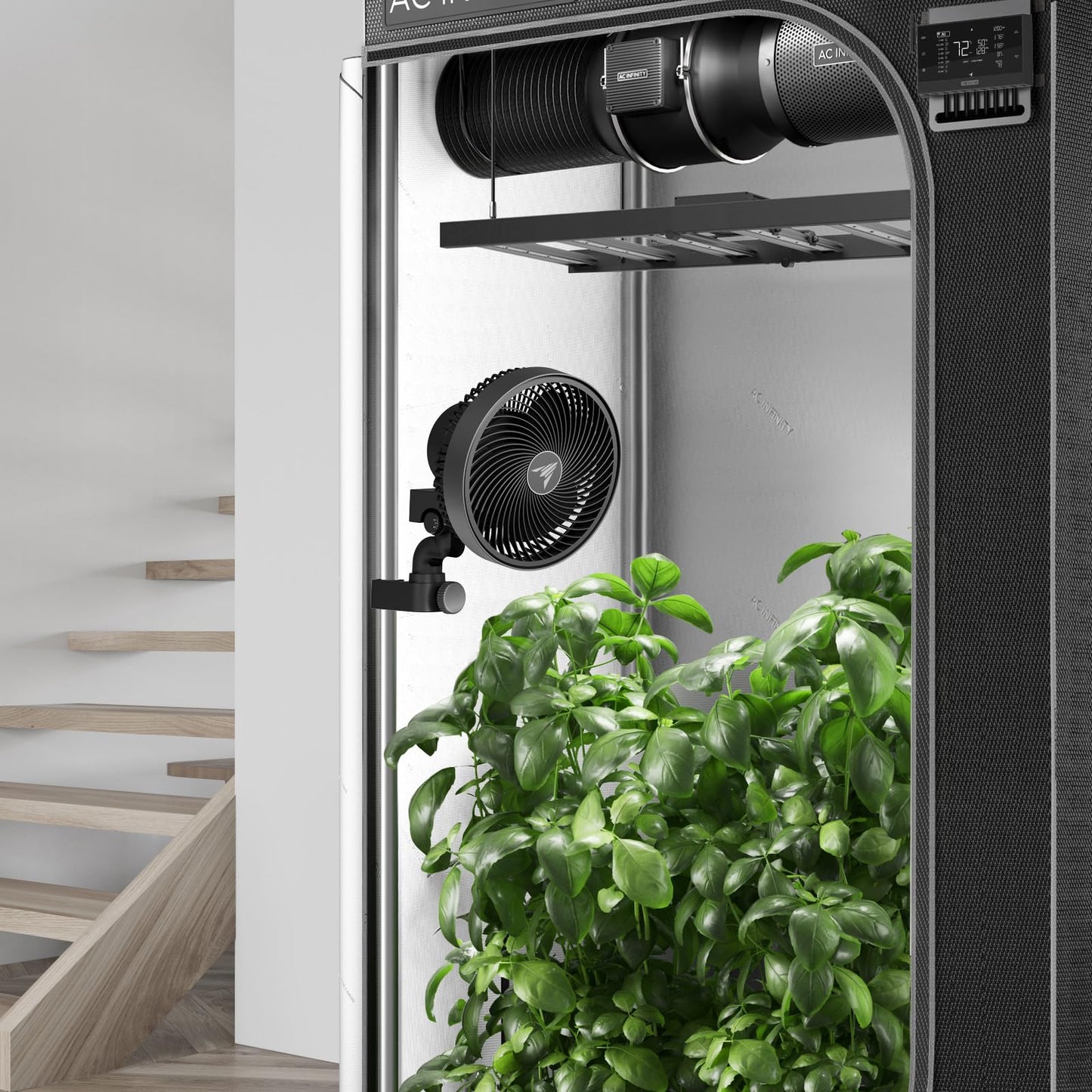 AC Infinity CLOUDRAY S9, Grow Tent Clip Fan 9” with Redesigned Long-Life EC Motor, Custom 10 Dynamic Wind Speeds and 10-Level Oscillation, Weatherproof IP-54, for Hydroponics Circulation Cooling
