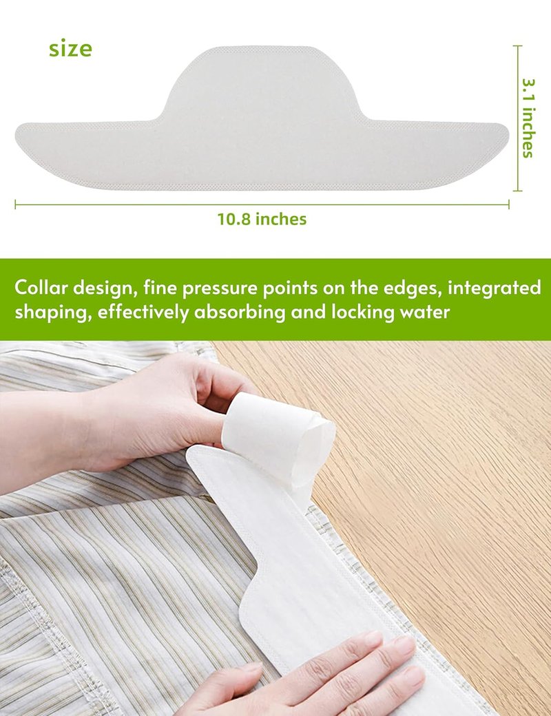 Disposable Collar Protectors - Self-Adhesive Sweat Pads for Shirts | 80 PCS Invisible Neck Liner for All-Day Freshness