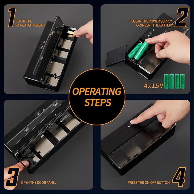 GSS Electric Mouse Trap, Smart Escape-Proof Design Mole Traps, Battery Powered with Alert Light (Only by Batteries)