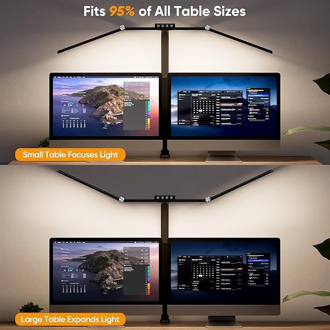 WIHTU Large Desk Lamps for Home Office, 39.3" Architect Desk Lamp with Clamp, 24W Ultra Bright LED Desk Light Stepless Dimming Eye-Caring Office Desk Lamp for Study Work