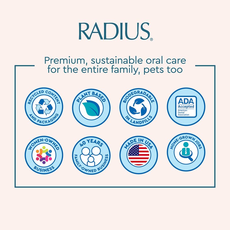 Radius Big Kidz Forever Brush with Replaceable Head Toothbrush for Children, 6 Years and Up, BPA Free ADA Accepted for Growing Teeth and Gums - Right and Left Handed, Extra Soft
