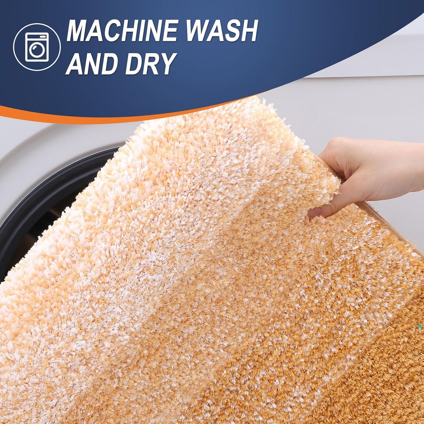 OLANLY Large Bath Rug Mat - Extra Soft Microfiber, Quick Dry & Washable | 50x30, Golden Yellow