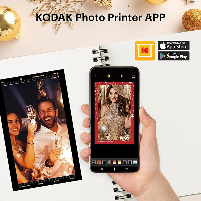 KODAK Dock Plus 4x6'' Photo Printer, 10 Sheets, Docking & Bluetooth Smartphone Printer for iPhone & Android, Instant Color Prints, 4PASS Dye Sublimation