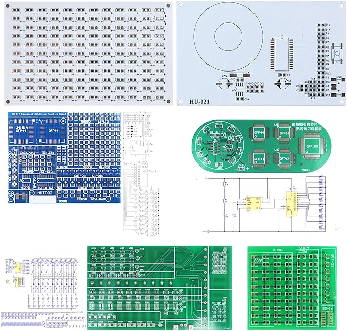 YIDAB Soldering Practice Kit 5in1 DIY Music Spectrum Senior SMD Two-sided SMT Circular LED 0805 Small SMD Circuit Kit Learn Soldering Kit For Beginners