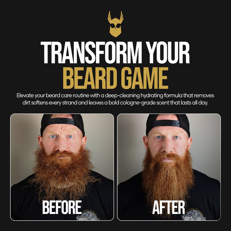 The Beard Struggle Radiance Beard Wash – Gold Collection, Asgardian Secret – Cleanse, Nourish & Soften – Beard Cleanser for Men (8 fl oz)