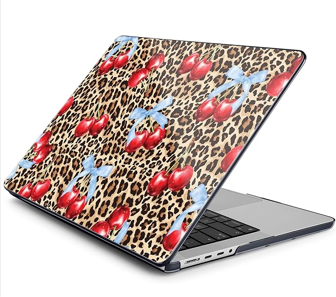 DONGKE Compatible with MacBook Pro 16 Inch Case (2026-2021 Release, M5 M4 M3 M2 M1 Pro/Max Chip), Plastic Hard Shell Cover with Keyboard Cover & Screen Protector for MacBook Pro 16", Leopard & Cherry