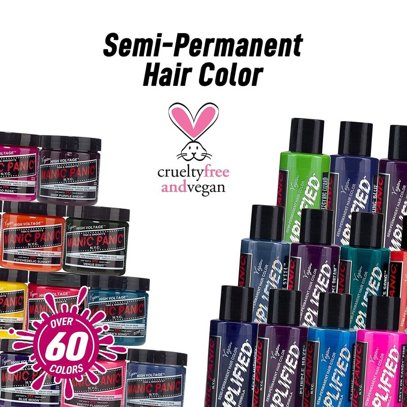 MANIC PANIC Classic After Midnight Semi Permanent Hair Color - Dark Blue Hair Dye for Women & Men That Lasts 4-6 Weeks - Vegan, Ammonia & Cruelty-Free - Create & Mix Custom Shades (4oz / 2pk)