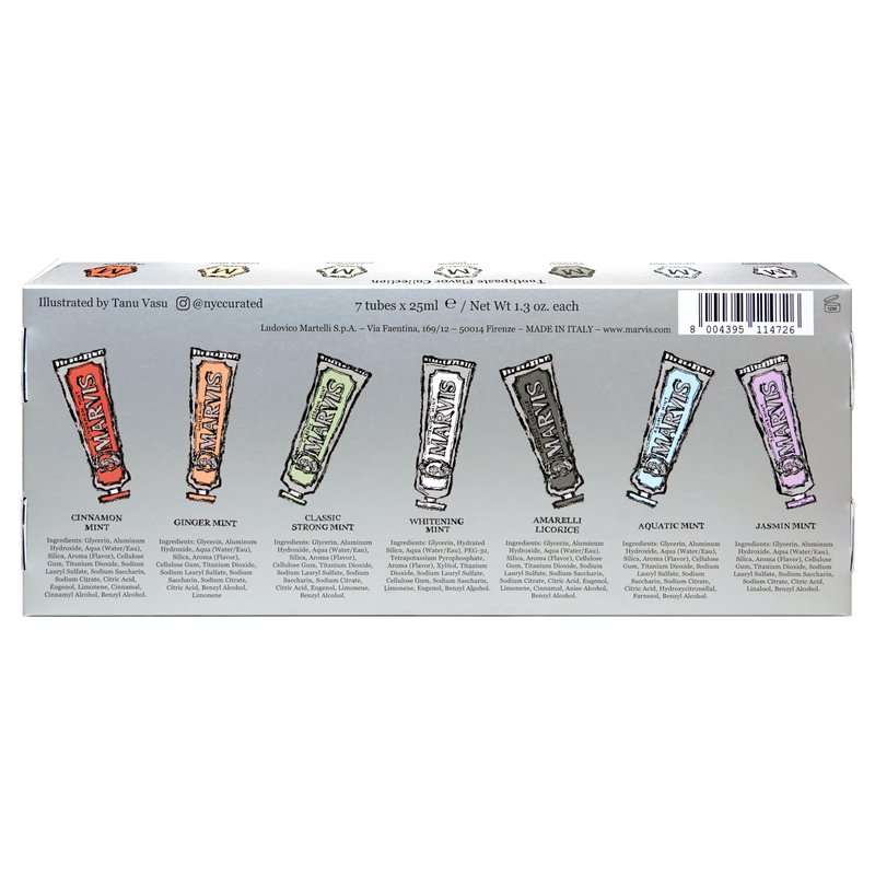 Marvis 7 Days of Flavor Limited Artist Edition Box, 7 tubes 25ml/1.3oz each