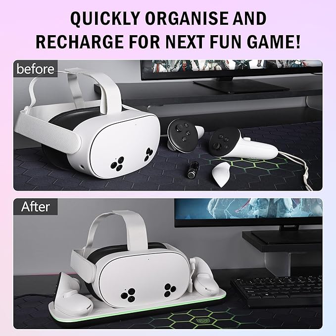 Quest 3 Charging Dock, Charge Station for Quest3 & Quest 3S