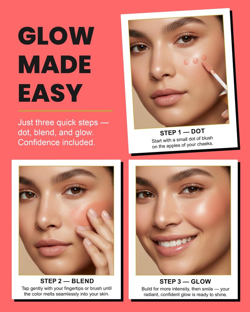 Kirby Kosmetics Liquid Blush - TikTok-Viral Natural Flush Cheek Color with Collagen & Glycerin for Radiant Dewy Glow - Vegan High-Pigment Makeup for Konfident, Beautiful Skin - Konfident