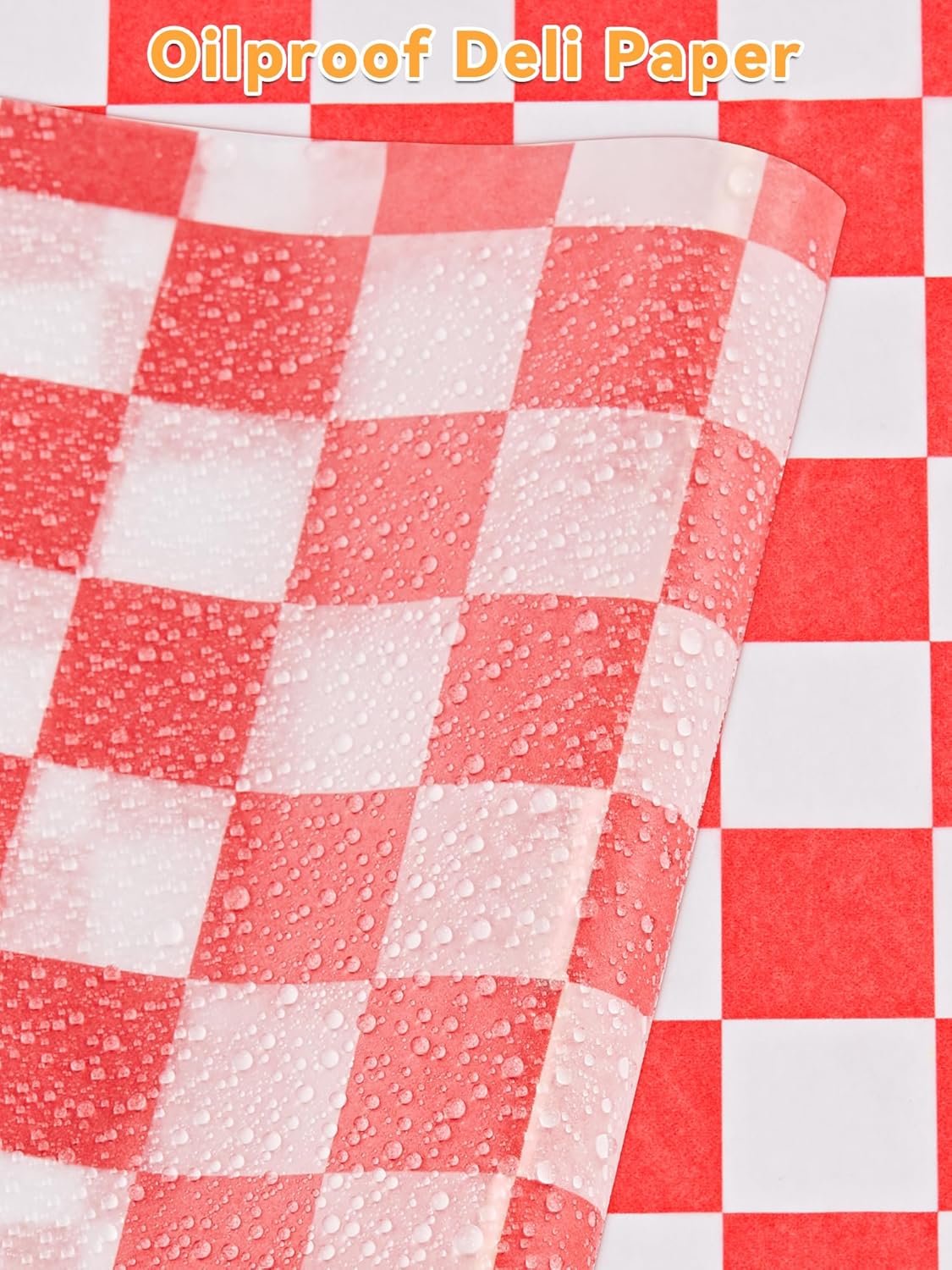SMARTAKE 12 x 12 Inches Wax Paper - 250 Pcs Non-Stick Hamburger Patty Paper | Red Plaid Sandwich Separators