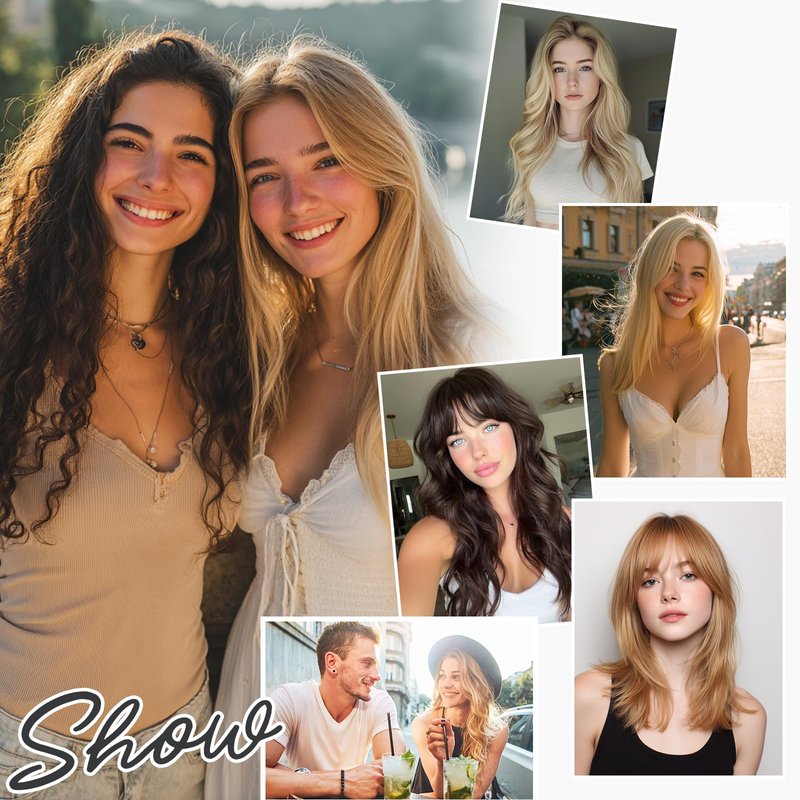 Charites Halo Hair Extensions Real Human Hair Invisible Wire Extensions with Transparent Fish Line Adjustable Size Medium Brown & Dark Blonde 12 inch