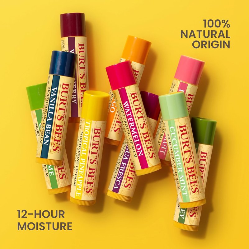 Burt's Bees Lip Balm - Vanilla Bean Lip Moisturizer with Natural Beeswax | 2 Tubes, 0.15 oz Each