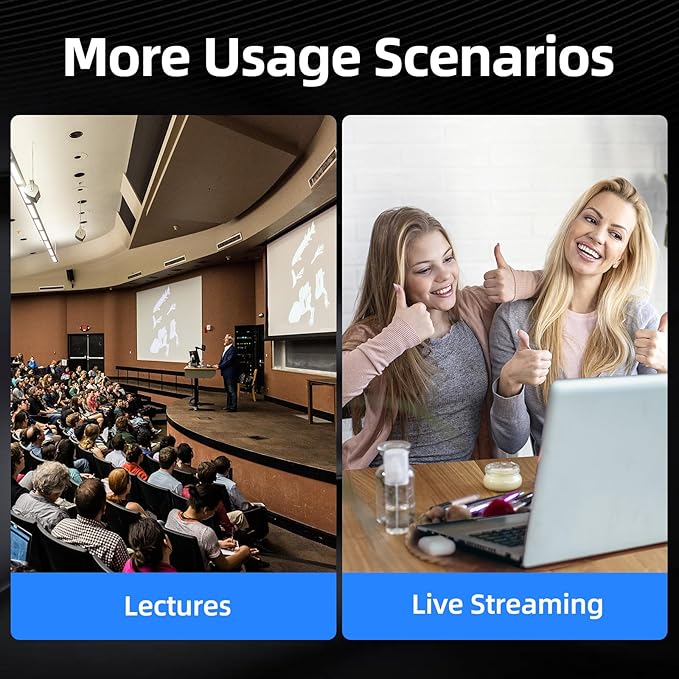 Vunvooker 4K Conference Room Camera,PTZ Camera 20X Optical Zoom with IP/USB3.0/HDMI/RS232/RS485 for IP Live Streaming Video Conference and Church Education