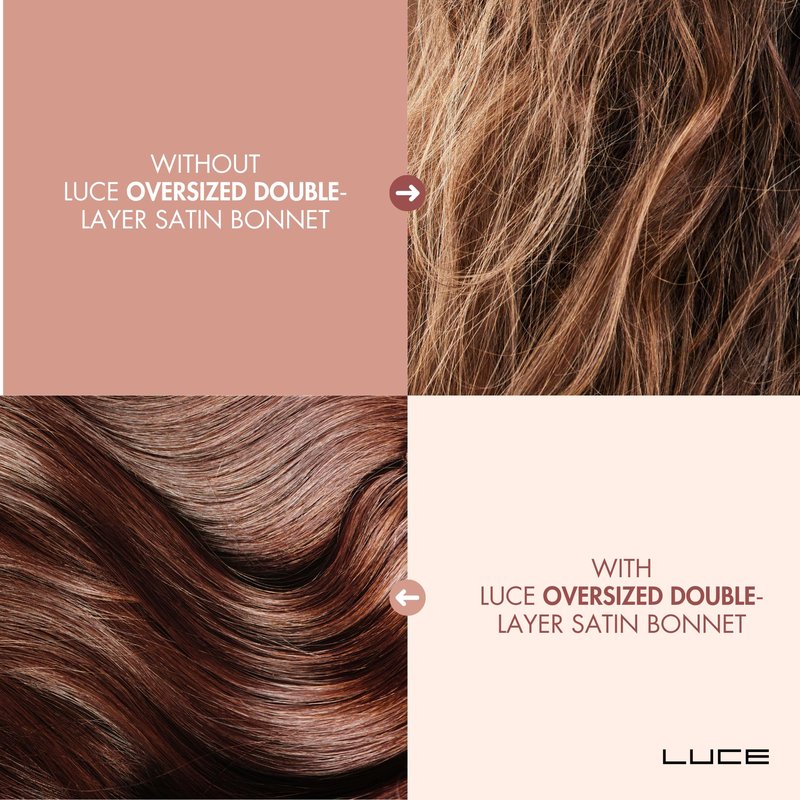 LUCE Satin Silk Bonnet for Sleeping - XL Double-Layer 600 Thread Satin Hair Bonnets for Women, Hair Cap for Sleep with Adjustable Tie for Frizz Control and Overnight Hair Protection