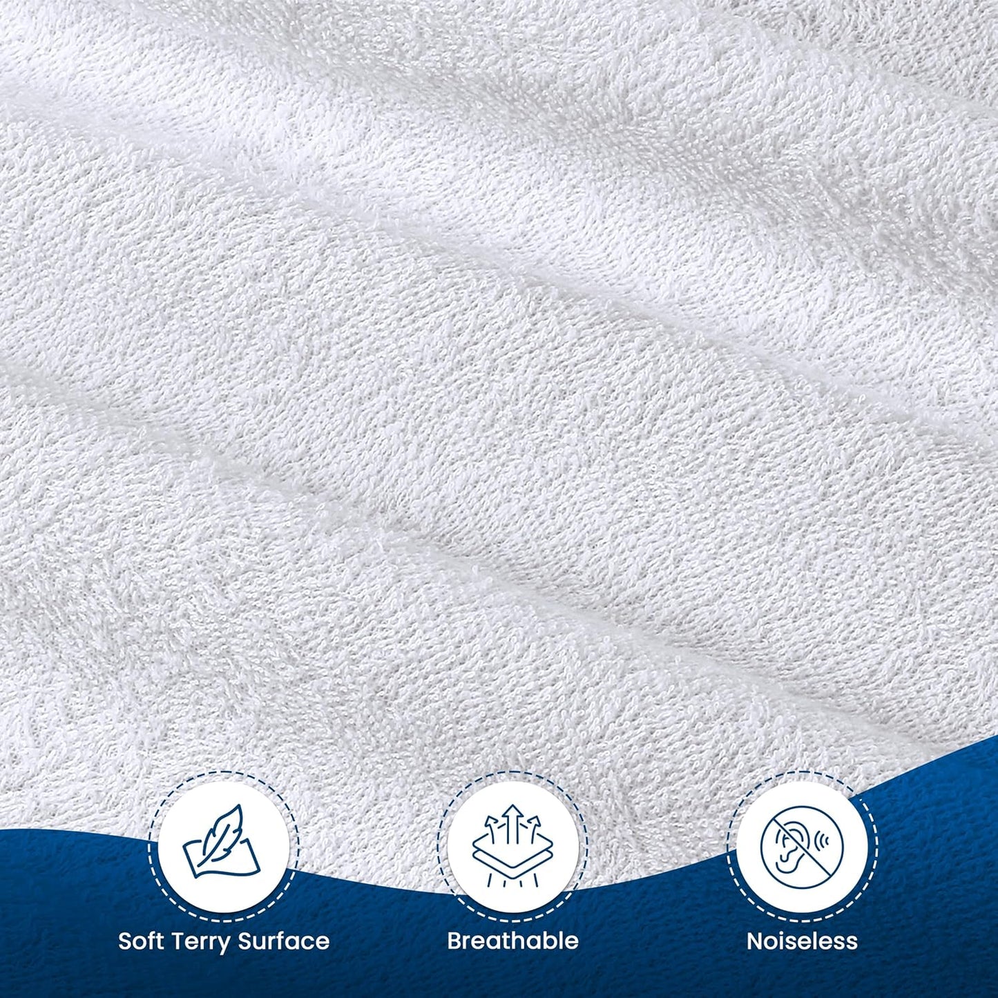 Utopia Bedding California King Size Mattress Protector - Waterproof Terry Cover, Soft & Breathable, 17" Deep Pockets (White)