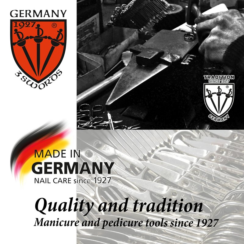 3 Swords Germany - brand quality 9 piece manicure pedicure grooming kit set for professional finger & toe nail care scissors clipper fashion leather case in gift box, Made in Solingen Germany (03584)