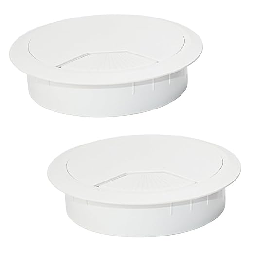 EASYEAH 2 Pcs Desk Grommet 3-1/8" / 80 mm, Desk Cord Hole Cover, Cable Grommet ABS Plastic, Desk Hole Grommet for Home & Office Pc, Detachable Adjustable Cable Cord Organizer-White