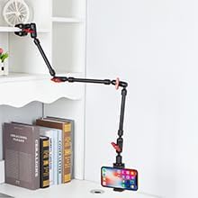 GOINWAVE Magic Arm Camera Mount, 32" Aluminum Articulating Arm with Desk Clamp & Standard 1/4" Screw, Heavy Duty Overhead Phone Mount for Video Recording, Live Streaming, Vlogging