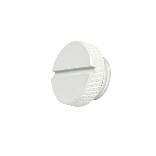 Dracaena.io 6 Pack G1/4" Thread, Thin Water Stop Plug Fitting with Coin Slot for Computer Water Cooling System, Durable Brass/Copper Material, White