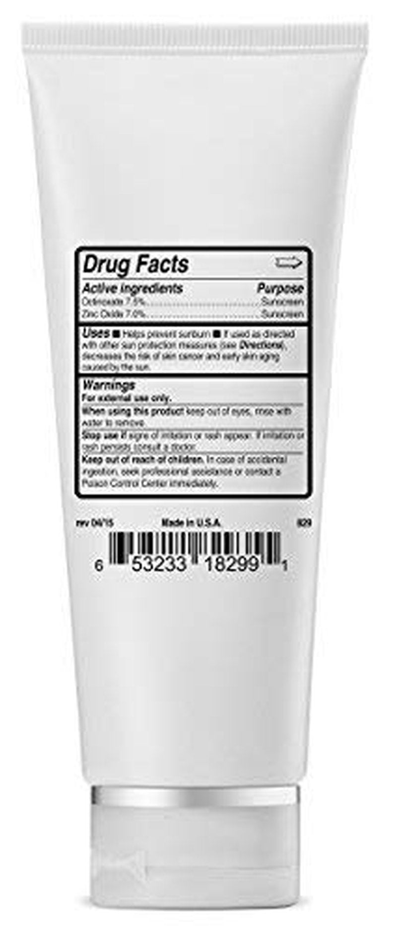 Zinc Oxide Sunscreen SPF 40 - Broad Spectrum UVA/UVB Protection | Water-Resistant, Fragrance-Free, Lightweight - 3.5oz