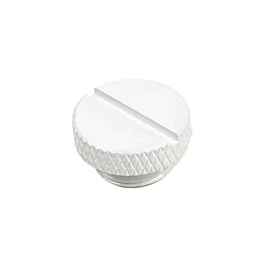Dracaena.io 6 Pack G1/4" Thread, Thin Water Stop Plug Fitting with Coin Slot for Computer Water Cooling System, Durable Brass/Copper Material, White