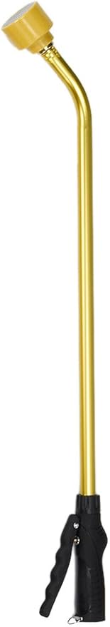Dramm Touch N Flow Rain Wand Full Watering Flow Trigger Style Shut Off Valve with Lock, for Garden, Yard, Watering Plants, Hanging Baskets, 11 Gallons Per Minute, Yellow, 30 Inches Long