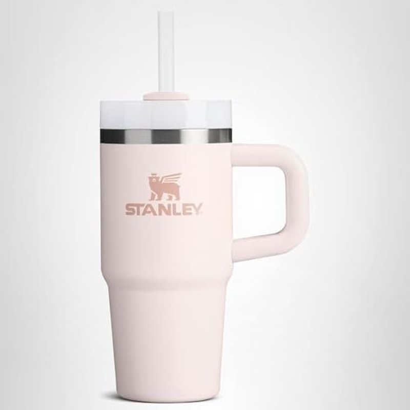 STANLEY Quencher H2.0 Tumbler with Handle and Straw 40 oz Flowstate 3-Position Lid Cup Holder Compatible for Travel Insulated Stainless Steel Cup BPA-Free Rose Quartz 2.0