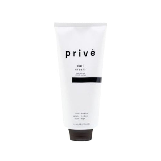 Prive Curl Cream for Curly Hair - Frizz Control and Curl Defining Cream with Bamboo, Green Tea and Baobab - Medium Hold Moisturizing Styling Cream - Silicone Free, Vegan - 5.9 oz