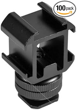 Aluminium Camera Hot Shoe Mount Adapter Video Accessory Triple Cold Shoe Bracket Lights, LED Monitors, Microphones, Audio Recorder & Studio Flash Video Camera