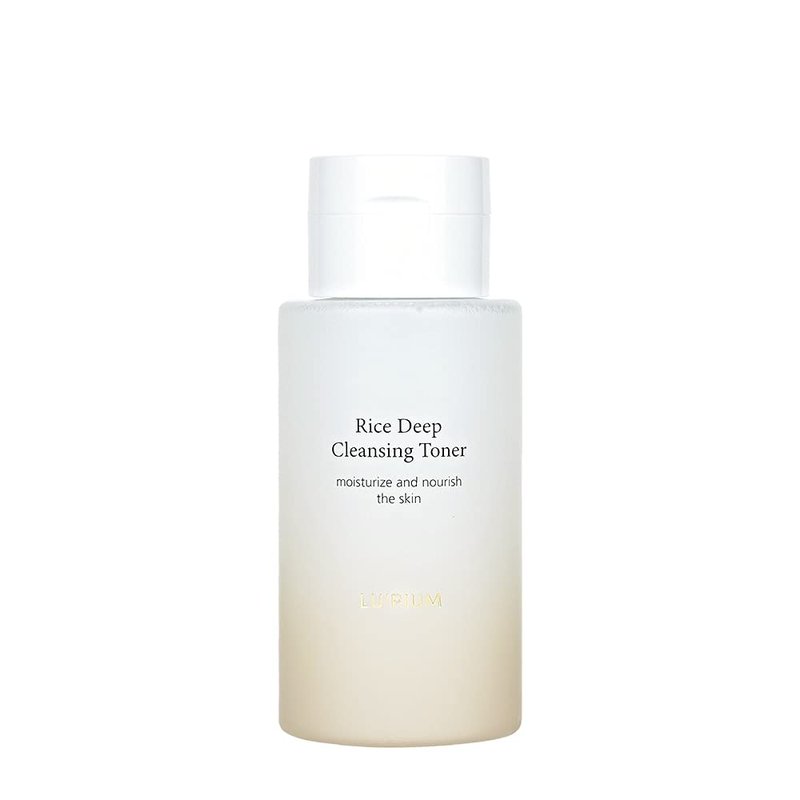 LU'PIUM Rice Deep Cleansing Toner – 81% Rice Cleansing Water for Pore Purifying, Hyaluronic Acid, Makeup Remover, Hydrated Finish, Korean Skincare (300ml, 10.14 fl.oz.)