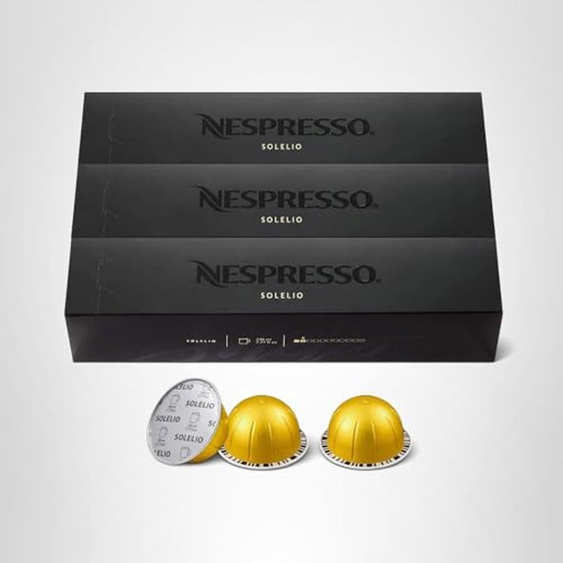 Nespresso Capsules Vertuo,Solelio,Mild Roast Coffee,30-Count Coffee Pods,Brews 7.8 oz.,(Pack of 2)