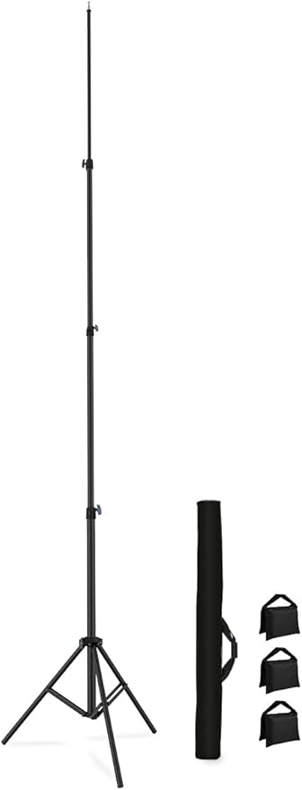 20FT Heavy Duty Air-Cushioned Tripod Stand – Telescoping Aluminum Alloy Light Stand for Overhead Photography, Sports & Studio (6M)