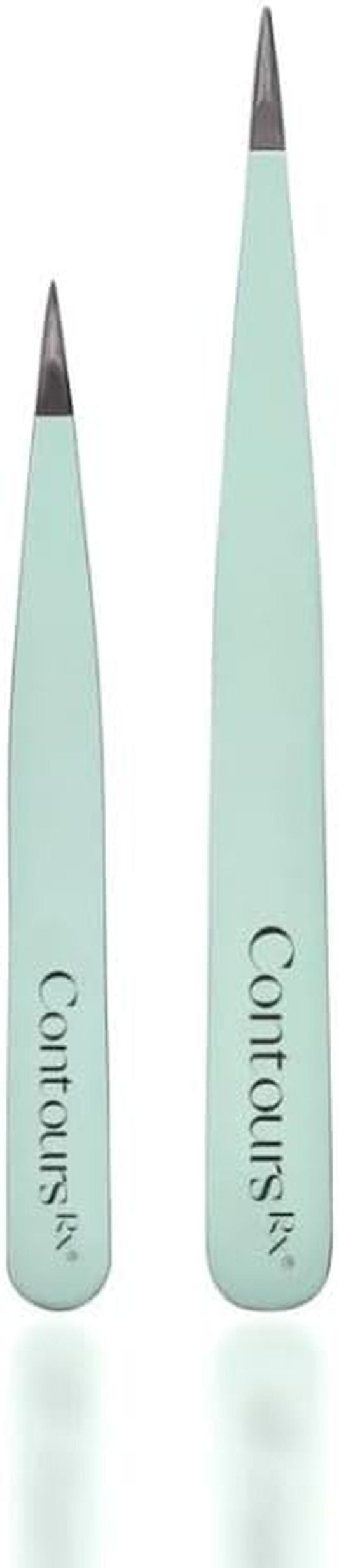 Precision Tweezers - Needle Nose Stainless Steel for Eyebrow Grooming & Lash Application | TSA-Approved 3" & 4" Combo Pack