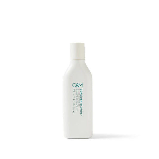 O&M Conquer Blonde Shampoo - Vegan Silver Purple Shampoo for Blondes | Organic Desert Lime, 250ml