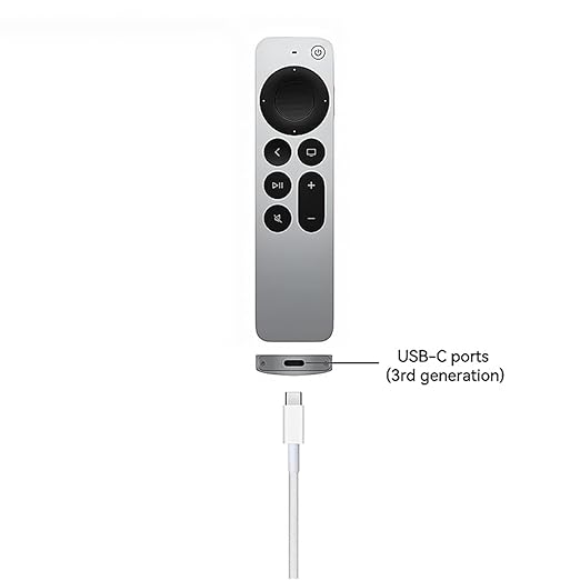 Woven USB C Cable, Durable USB Charger to Type C Cable Fast Charging for Apple TV Remote 3rd Gen, iPhone Air, iPhone17/16 Pro Max/15P, iPad Air, AirPods Pro 3, (NOT for Lightning-Port Devices) - White