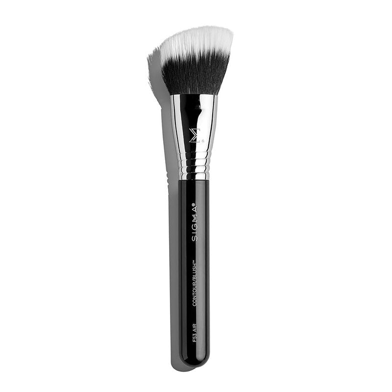 Sigma Beauty F53 Air Contour and Blush Brush â Angled Makeup Brush for Blush & Bronzer, Perfect for Sheer to Medium Coverage, Professional, Streak-Free Application (1 Brush)