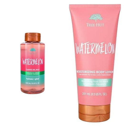 Watermelon Gel Wash & Lotion Bundle - Hydrating Skin Care Set | Refreshing Moisturizer