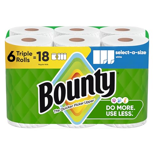 Bounty Select-A-Size Paper Towels, Prints, 2 Triple Rolls = 6 Regular Rolls