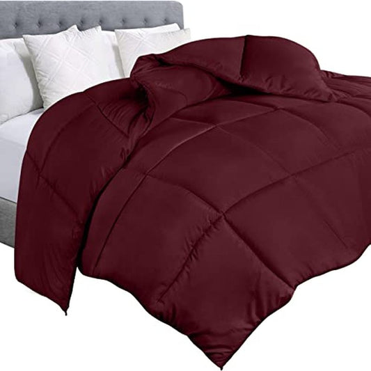 Utopia Bedding Comforter Duvet Insert, Quilted Comforter with Corner Tabs, Box Stitched Down Alternative Comforters Queen Size (Burgundy, Pack of 4)