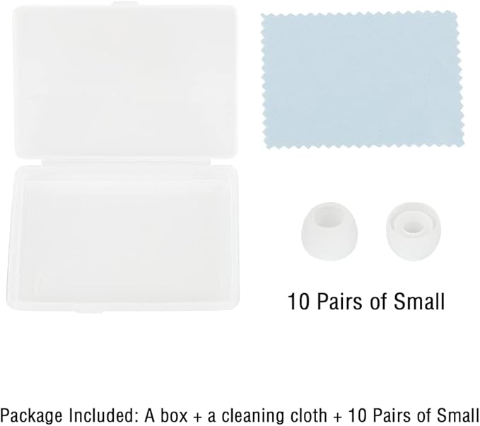 WKYMY Silicone Small Replacement Earbud Tips Eartips for in- Ear Headphones Rubber Tips Earbud Replacement Earbuds Cap 10 Pairs (White)