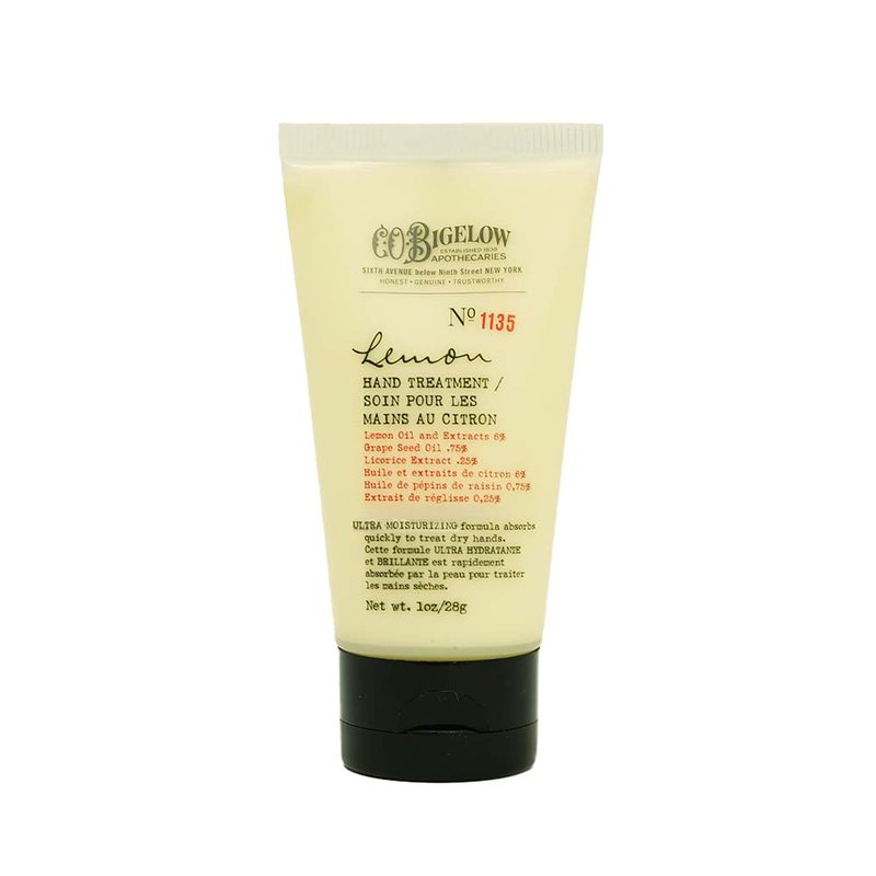 C.O. Bigelow Lemon Hand Treatment, Lotion for Dry Hands with Lemon Extract, Moisturizing Lotion and Hand Treatment, 1 oz