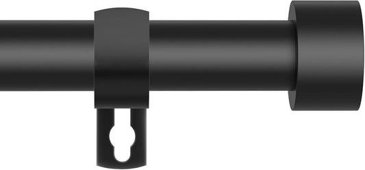 Skiennix Black Curtain Rods - Heavy Duty Metal Drapery Rods 28 to 48 Inch | Modern Design with Brackets