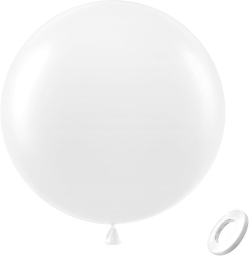 Bezente 36-Inch Pearl White Giant Balloons - 8 Pack Jumbo Latex Decorations for Weddings & Parties